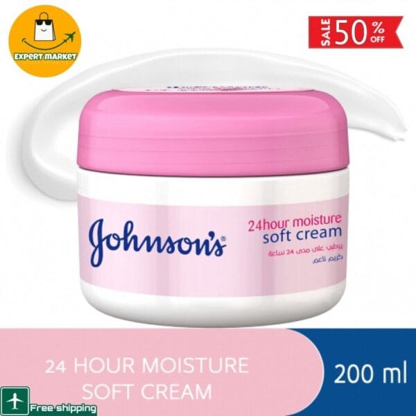 1X Johnson's 24 Hour Moisture Soft Cream 200 Ml Beauty كريم جونسون مرطب
