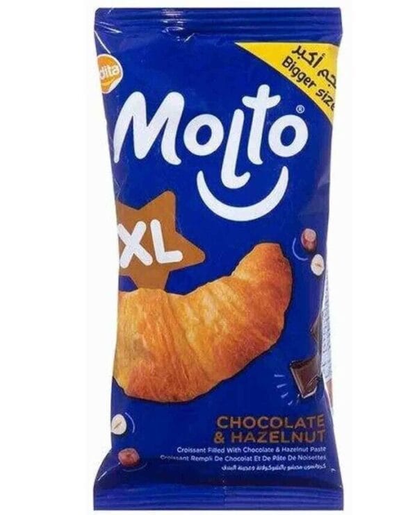 10 Pieces X Molto Croissant XL Stuffed Chocolate With Hazelnut