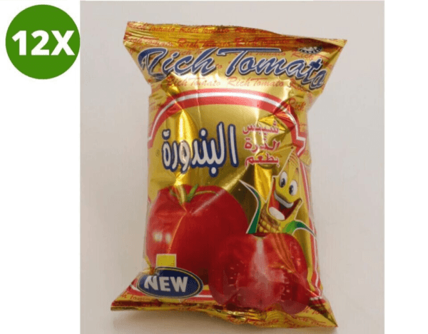 x12 Pack Halawani Rich Tomato Corn Chips Tomato  Flavor ( 19 gram) شبس بندوره