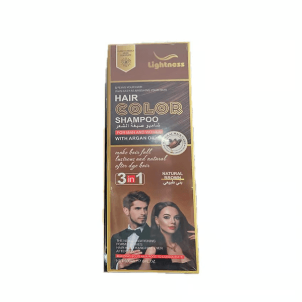 Lightness Color Shampoo Natural Brown with Argan Oil for Men and Women  500ml