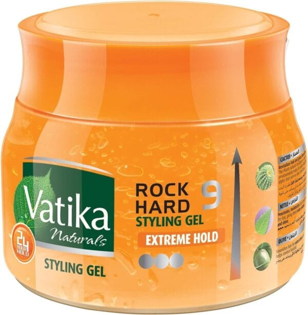 Vatika Extreme Hold Styling Hair Gel Rock Hard , 500 ml