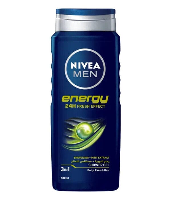 NIVEA MEN Body Wash, Energy with Mint Extracts, Shower Gel for Body 500ml