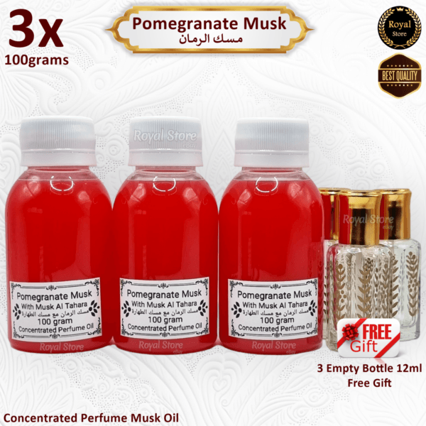 3x Pomegranate Musk Tahara 100g Arabian Thick Perfume Oil Saudi  مسك طهارة رمان