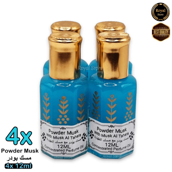 4x Powder Musk Tahara 12ml Elegant Arabic Pure Thick Perfume Oil بودر مسك طهارة