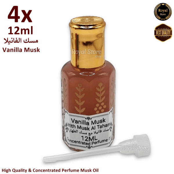 4x Vanilla Musk Tahara 12ml Amazing Arabic Perfume Oil High Quality مسك فانيلا