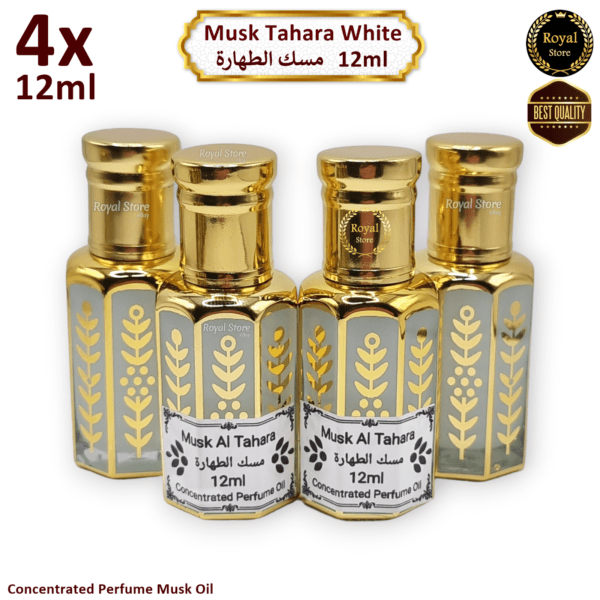 4x Musk Al Tahara White 12ml High Quality Arabic Perfume Thick Oil مسك ألطهارة