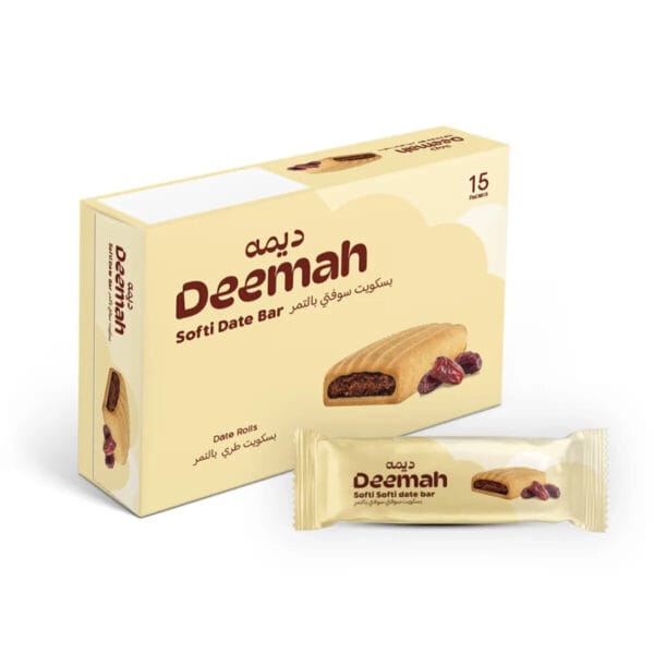 15 Pieces X Deemah Soft Date Healthy Biscuit Bars (21 Gram) بسكويت بالتمر