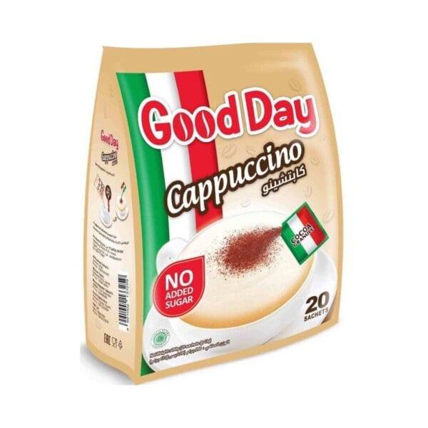 Good Day Cappuccino Instant Coffee Free Sugar 20x25g Sachet كابتشينو جود داي