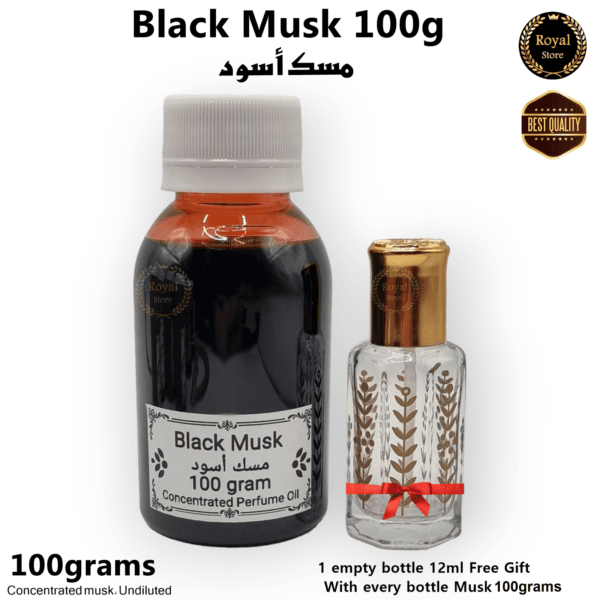 Black Musk 100grams Concentrated +Gift Arabian Thick perfume tahara oil مسك اسود