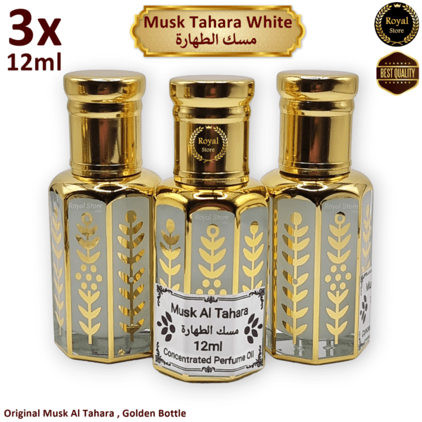 3x Musk Al Tahara White 12ml High Quality Arabic Perfume Thick Oil مسك ألطهارة