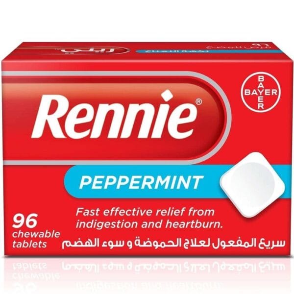Rennie Peppermint Antacid Relife From Heartburn Indigestion 96 Chewable Tablets
